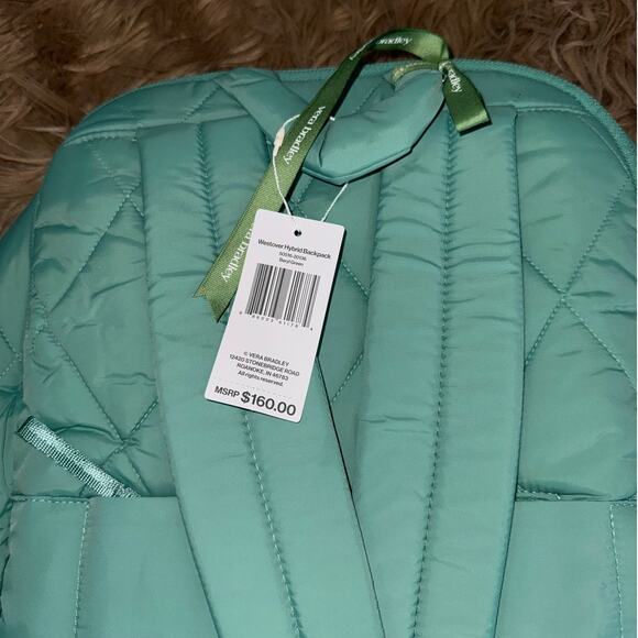 New Vera Bradley Westover Hybrid Backpack Beryl Green Featherweight